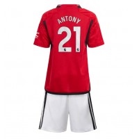 Manchester United Antony #21 Hjemme Trøje Børn 2023-24 Kortærmet (+ Korte bukser)